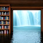 Bibliothèque sous une chute